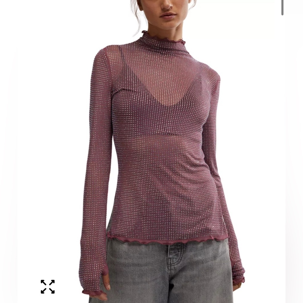 NEW with tag FREE PEOPLE dance all night layering top in mauve